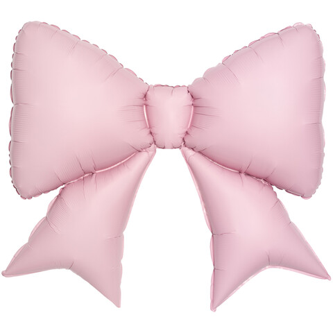 Шар фигура, бант, розовый, зефирный, 99 см