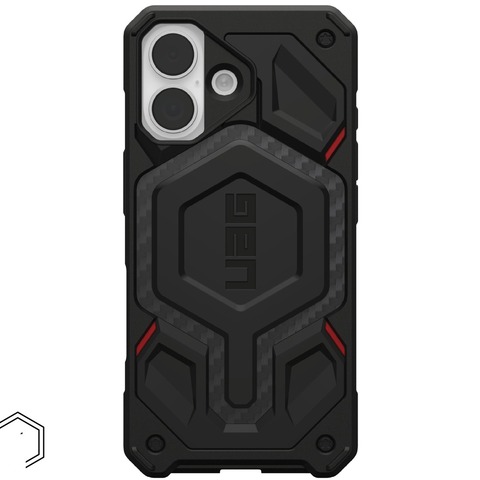 Чехол Uag Monarch Pro Case для iPhone 17, Красный | Carbon Fiber Black/Red