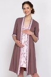 Комплект для беременных и кормящих с халатом и сорочкой 10964 капучино
