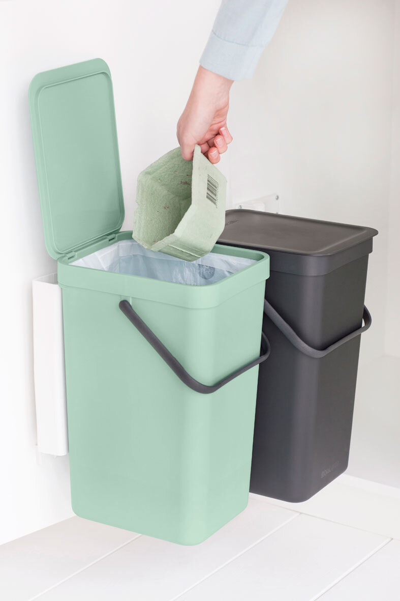 Встраиваемые мусорные ведра Sort & Go (2 x 16 л), Темно-серый/Мятно-голубой, арт. 214462 - фото 2