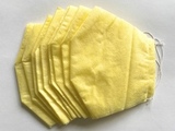 Одноразовые трехслойные маски анатомической формы, взрослые, упаковка 10 шт. (Желтый)
