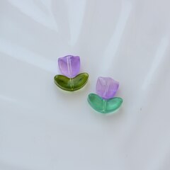 Подвеска Цветок тюльпан, акрил, сиреневый 9*9 мм, Ф024