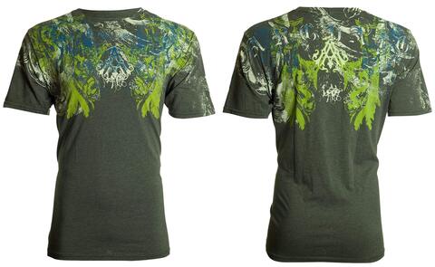 Archaic | Футболка мужская Fabricate Charcoal AM588 от Affliction перед и сзади