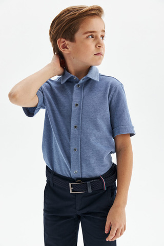 Сорочка трикотажная короткий рукав на кнопках Silver Spoon SSFSB-128-14301-329