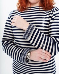 Купить Тельняшка двойной вязки 100% хлопок ВМФ (темно-синяя полоса) ГОСТ МИНОБОРОНЫ в Магазине тельняшек