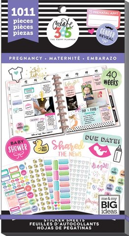 Блокнот со стикерами для ежедневника Create 365 Happy Planner Sticker Value Pack-Pregnancy- 1011шт