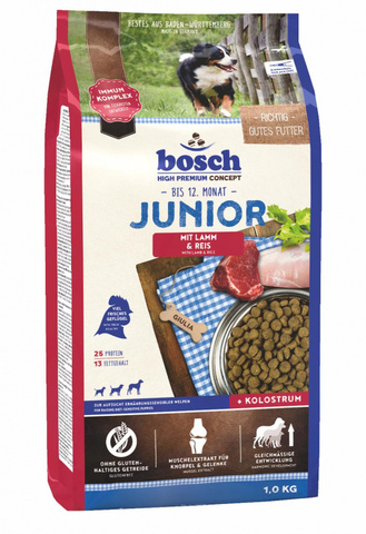 Bosch Junior с ягнёнком и рисом сухой корм для щенков 3 кг
