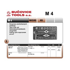 Набор метчиков и плашек M3 -M12 115CrV3 18пр Bucovice(CzTool) 310125