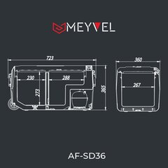 Компрессорный автохолодильник Meyvel AF-SD36 (Двухкамерный, 12V/24V, 50л)