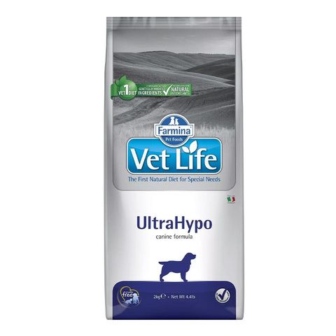 Сухой корм Farmina Vet Life Dog Ultrahypo при пищевой аллергии для взрослых собак 2 кг