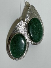 Авантюрин (серьги из серебра)