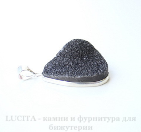 Подвеска Кварц в рамке (цвет - античное серебро) 40,2х25,5х17 мм №28 ()