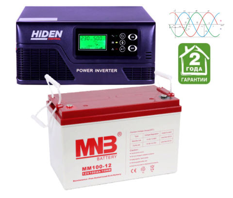Комплект ИБП HIDEN HPS20-0812-АКБ MM100