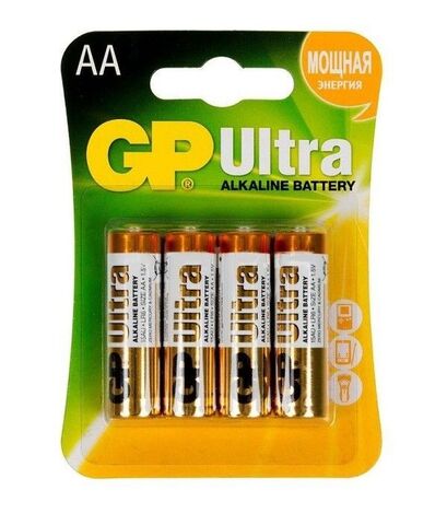 Батарейки алкалиновые GP Ultra Alkaline AA/LR6 - 4 шт. - Элементы питания 10628