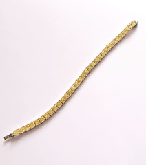 47971 - Теннисный браслет-дорожка из серебра с желтыми цирконами бриллиантовой огранки