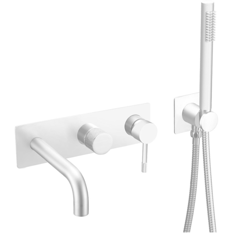 Boheme 464-3-MW Смеситель встроенный + ручной душ + излив Uno Matt White