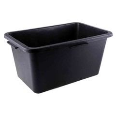 Таз пластиковый квадратный черный, 60 л