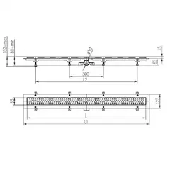Трап линейный для пола, боковой слив, черный MCH CH650/50MC