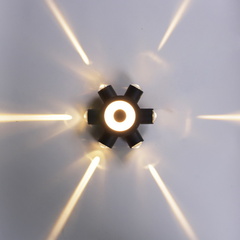 Светильник светодиодный настенный 86973-9.2-007U LED2W+6*1W BK Черный без Пульта
