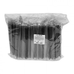 Трубочки для коктейлей гофрированные черные длина 210 мм 700 штук в индивидуальной упаковке