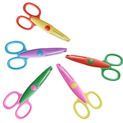 
          Ножницы для бумаги фигурные 3 шт детские, Закругленные безопасные лезвия 5 см, длина 13 см, для резки, творчества, двухцветный корпусные, NB-Nabil