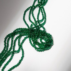 Изумрудная шпинель синтетическая, 3мм, шар, микроогранка