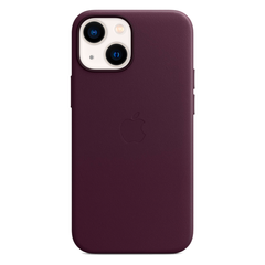 Кожаный чехол с поддержкой MagSafe Apple Leather Case для iPhone 13 mini, Dark Cherry (Темная вишня)