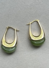 Серьги с подвеской капля с цветной вставкой в стиле CELINE в винтажном стиле