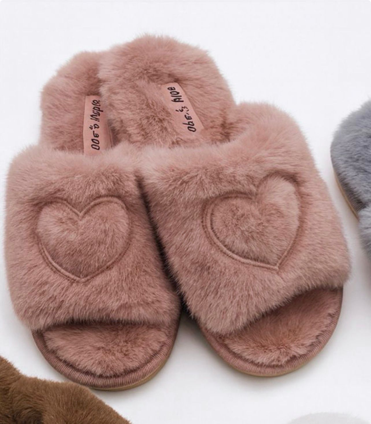 Тапочки ZEPHYR HOME Норка пудра открыто