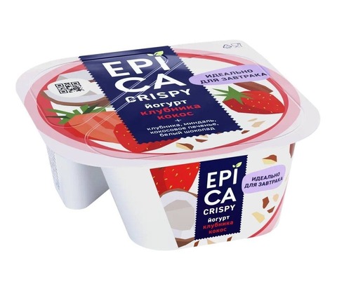 Йогурт Эпика Криспи 7,3% Клубника кокос 138г, шт