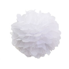 Бумажный помпон, 40 см белый