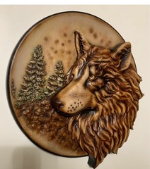 Силиконовый молд Волк (медальон) № 0484