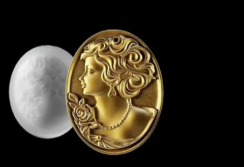 Силиконовый молд Камея Девушка № 20