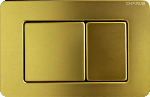 Смывная клавиша CHARUS Robusto, двойной смыв, брашированное золото