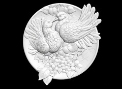 Силиконовый молд Голуби (медальон) № 0467