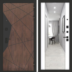 Входная металлическая дверь Бункер БН-14 зеркальная вставка Максимум ФЛЗ-1 Белый софт