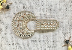 Застежки шубные со стразами, р. 8,4х5 см