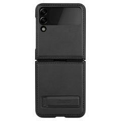 Чехол из искусственной кожи от Nillkin для Samsung Galaxy Z Flip 4 5G, черный цвет, серия Qin Leather