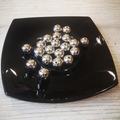 Бусины круглые  серебро металлик 14мм (20шт)