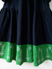 Апрелия. Платье женское льняное темно-синее с вышивкой  PL-42141