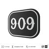 Номерок на дверь квартиры 909, для кабинета, офиса, шильдик 9 х 7 см, черный, Айдентика Технолоджи