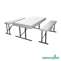 Набор: стол складной и 2 складные скамьи Green Glade В113