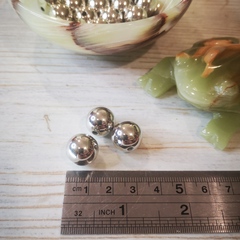 Бусины круглые  серебро металлик 14мм (20шт)