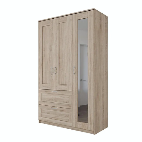 Шкаф комбинированный 3-х дверный с 2 ящиками Сириус дуб сонома
