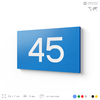 Табличка с номером 45 на дверь квартиры, для офиса, кабинета, аудитории, склада, голубая 120х70 мм, Айдентика Технолоджи