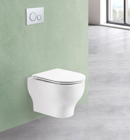 BelBagno BB063CHR Унитаз подвесной безободковый с креплением 360x490x365