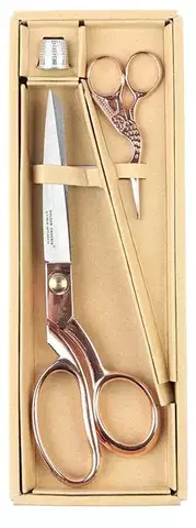 Набор ножниц с напёрстком для рукоделия Golden Phoenix GPT-84555, медный