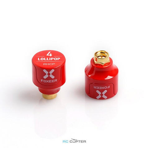 Антенна Foxeer Lollipop 4 2.6dBi 5.8G Omni FPV Stubby Antenna (2шт) RHCP SMA PA1476 red