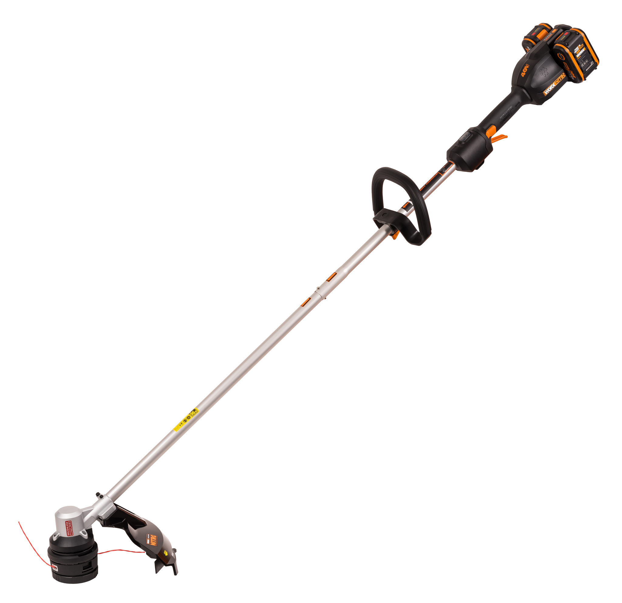 Триммер аккумуляторный бесщёточный WORX WG185E 40В, 38см, 4Ач х2, двойное ЗУ 2x2A, коробка