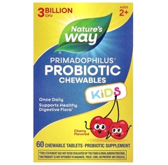 Nature's Way, Primadophilus, для детей, со вкусом вишни, 3 млрд КОЕ, 30 жевательных таблеток